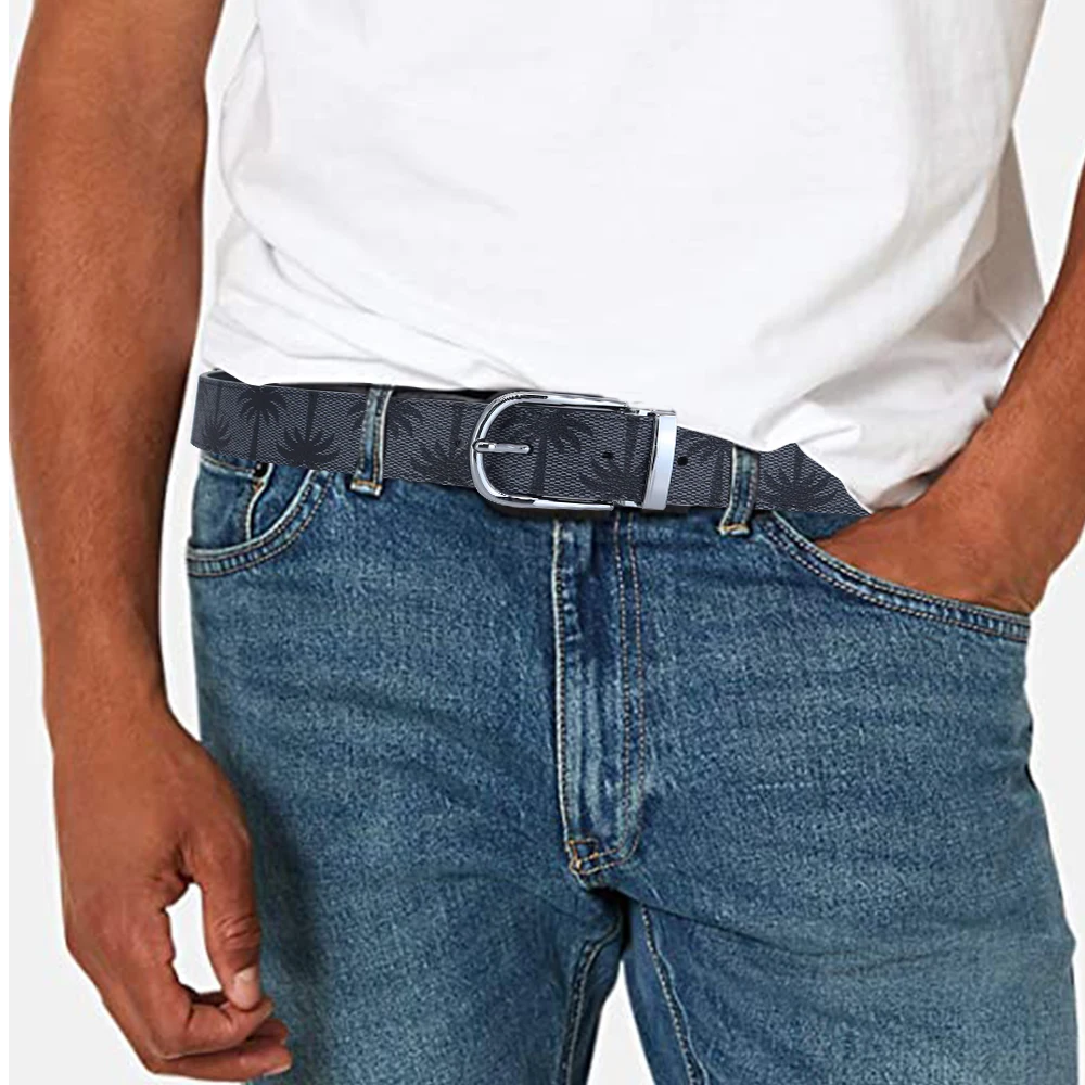 Professional Custom Logo Luxury Business Genuine Leather Printed Automatic Belts For Men