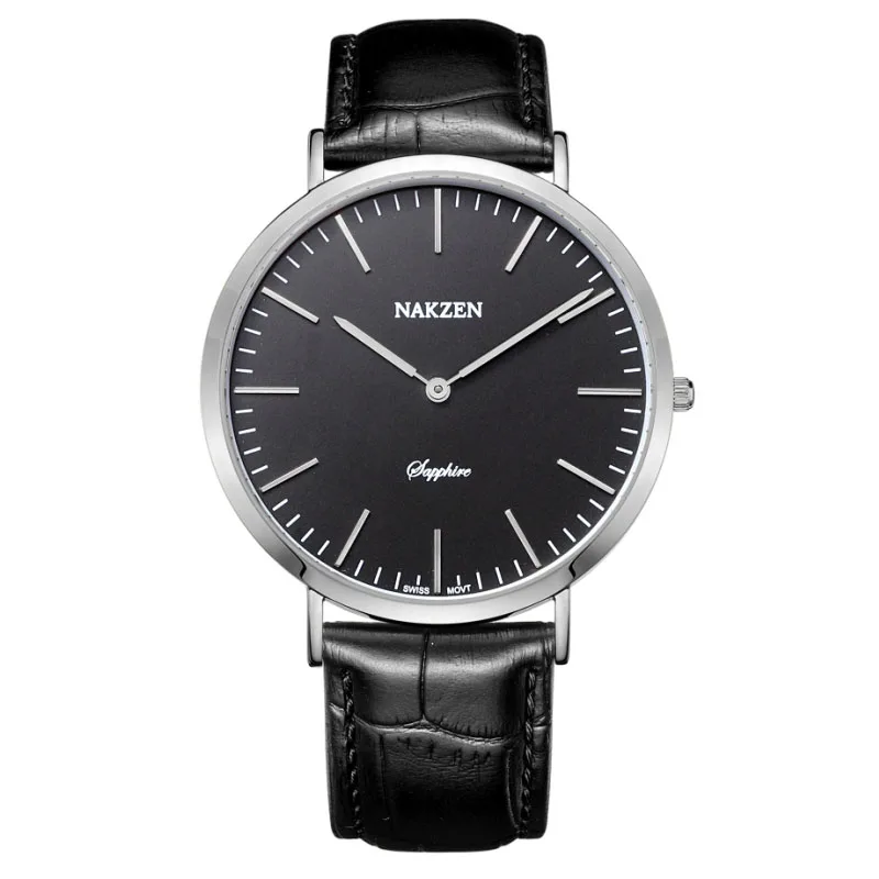 Swiss Ronda Movement Watch Private Label Ultra Thin Case Watches Minimalist Custom Logo Wristwatch