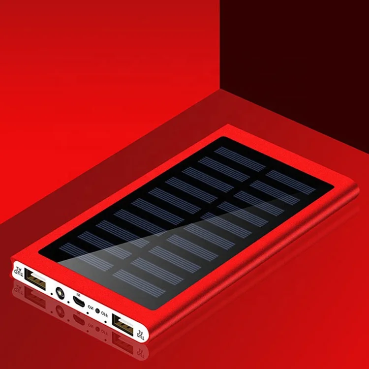 High Quality Dual USB Charger Travel Powerbank LED Solar Power Bank 10000mAh Powerbanks With Solar Panel