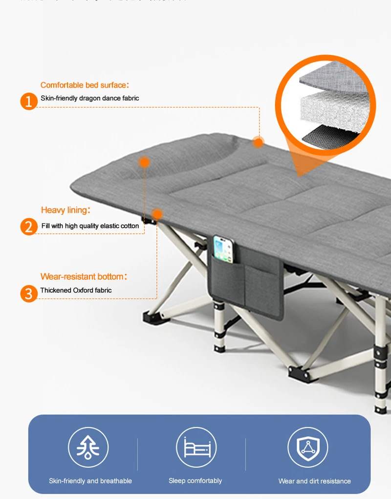 OEM Catre Cama Plegable Portable Lightweight Outdoor Travel Garden Camping Tent Cot Single Luxury Folding Bed With Carry Bag