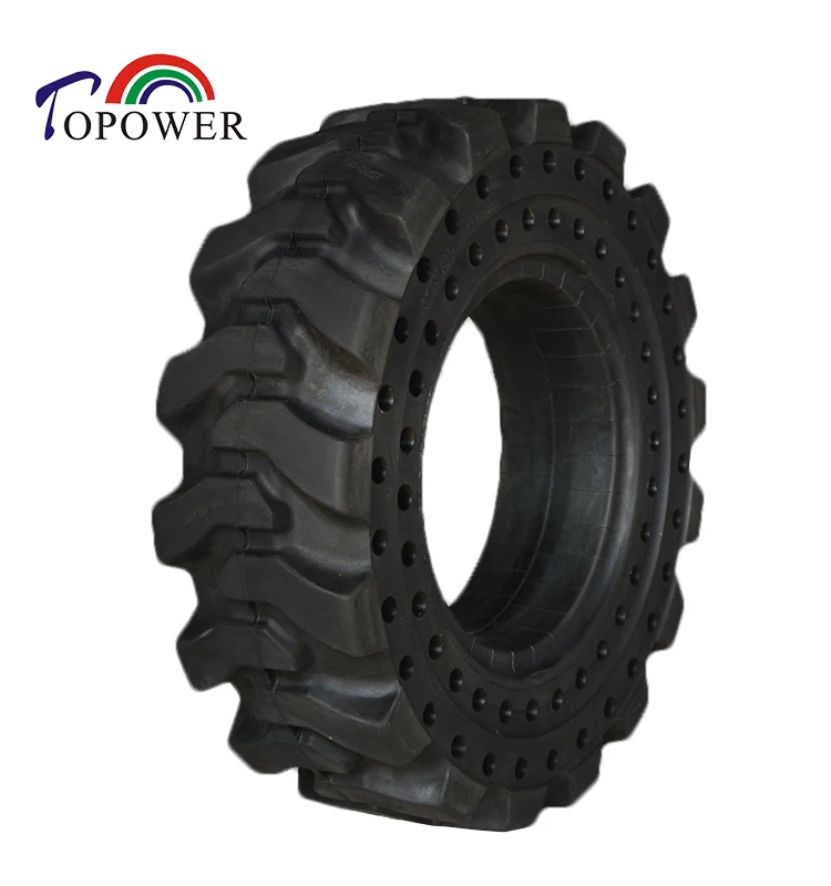 High Quality 31x10-16 Anti-puncture Solid Rubber Tires Skid Steer Loader Tire with Rim