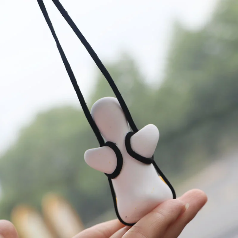 Gypsum Cute Anime Car Accessories Swing Duck Pendant Auto Rearview Mirror Ornaments Birthday Gift Decoration car perfume