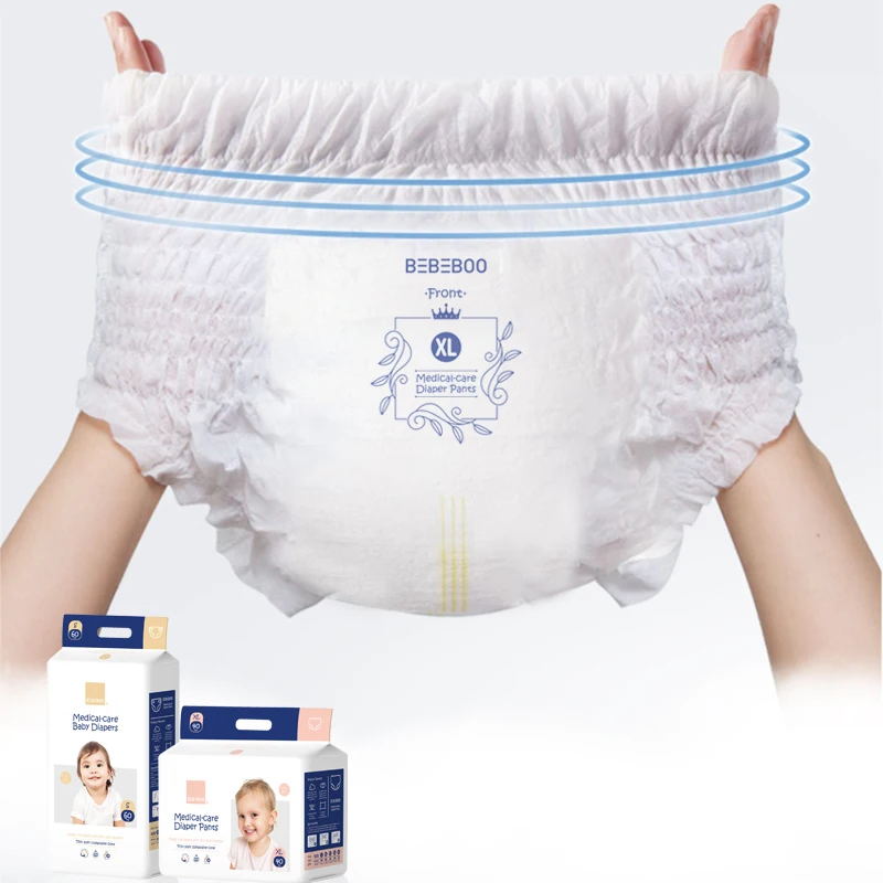 Bebeboo Korean Style XXL Disposable Cloth Pant Diapers Soft Fine Love Baby Nappy for Kids Wholesale Baby Diaper Manufacturer