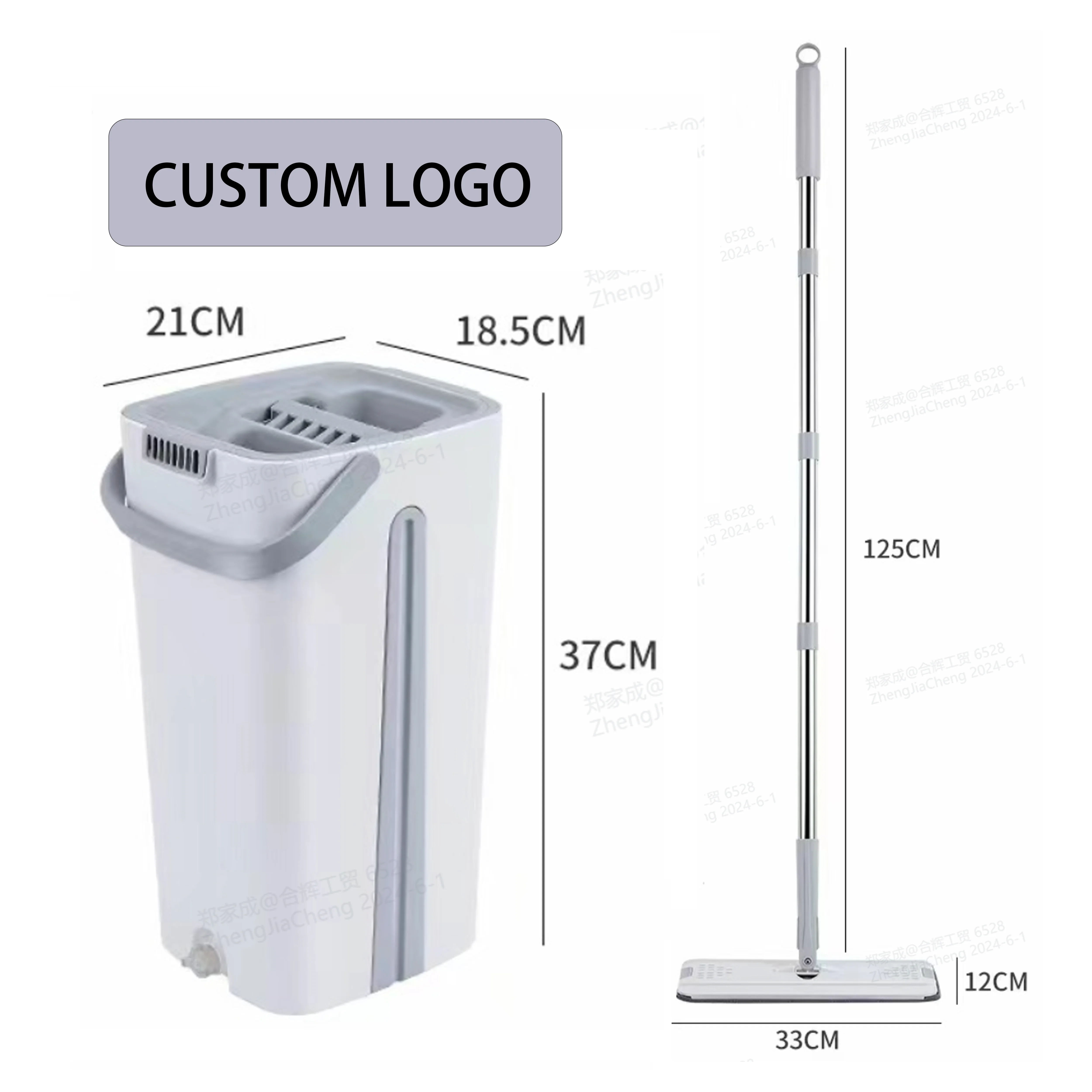 Factory wholesale  hand free floor cleaning mop microfiber cloth mops clean 360 magic flat mop and bucket set with single bucket