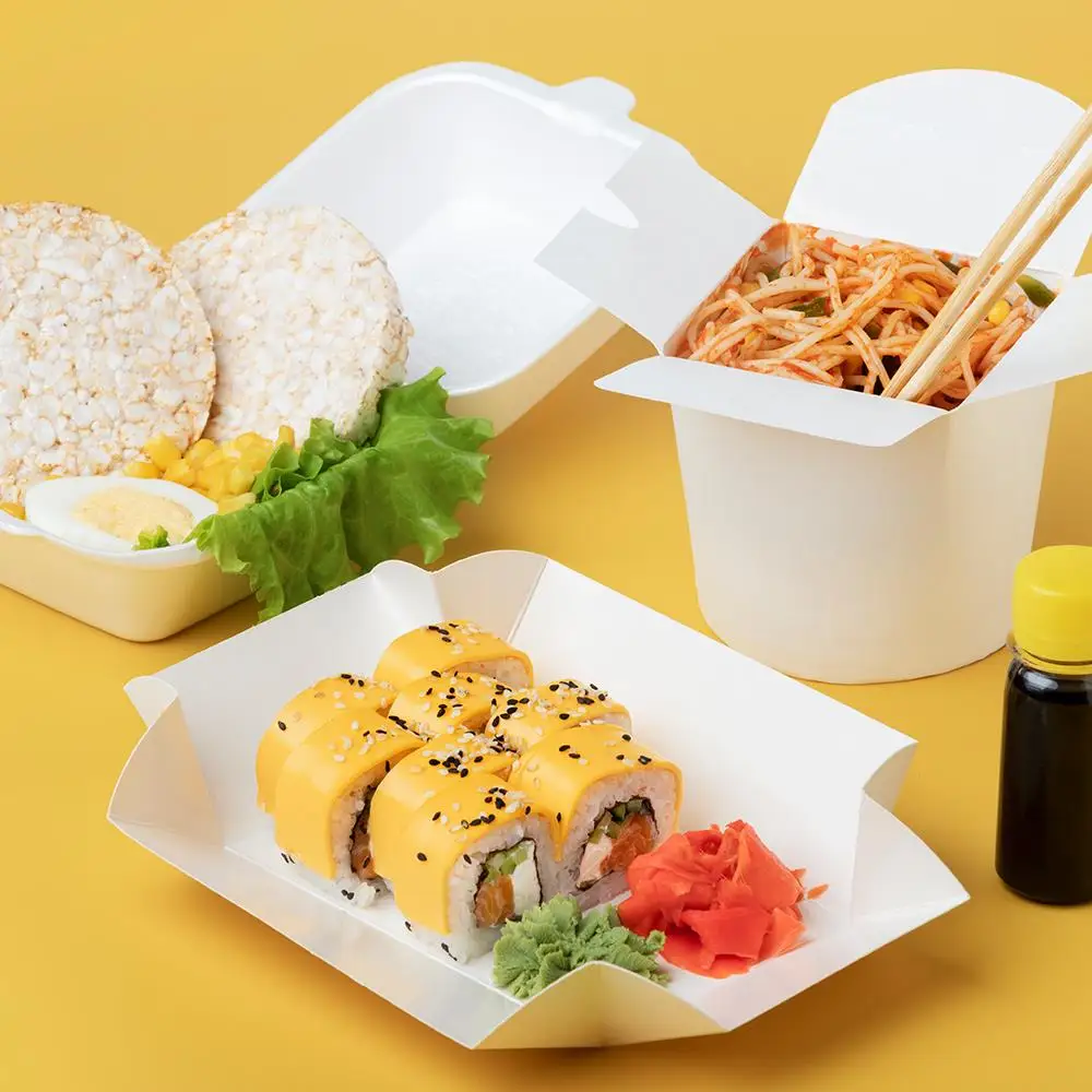 Taco Packaging Burger Box Waxed Kraft Food Hot Dog French Fry Fries Carton Card Paper Custom Design for Take Out Disposable