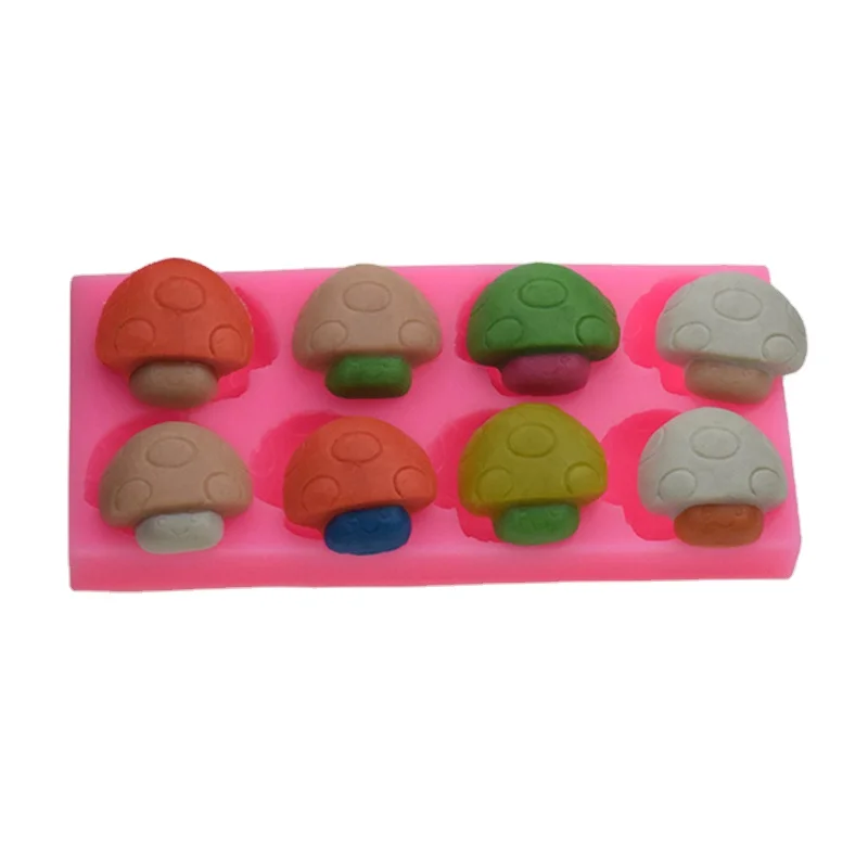 8 Cavities Mushroom Shaped Silicone Fondant Mold Cake Chocolate DIY Baking Candy Mold