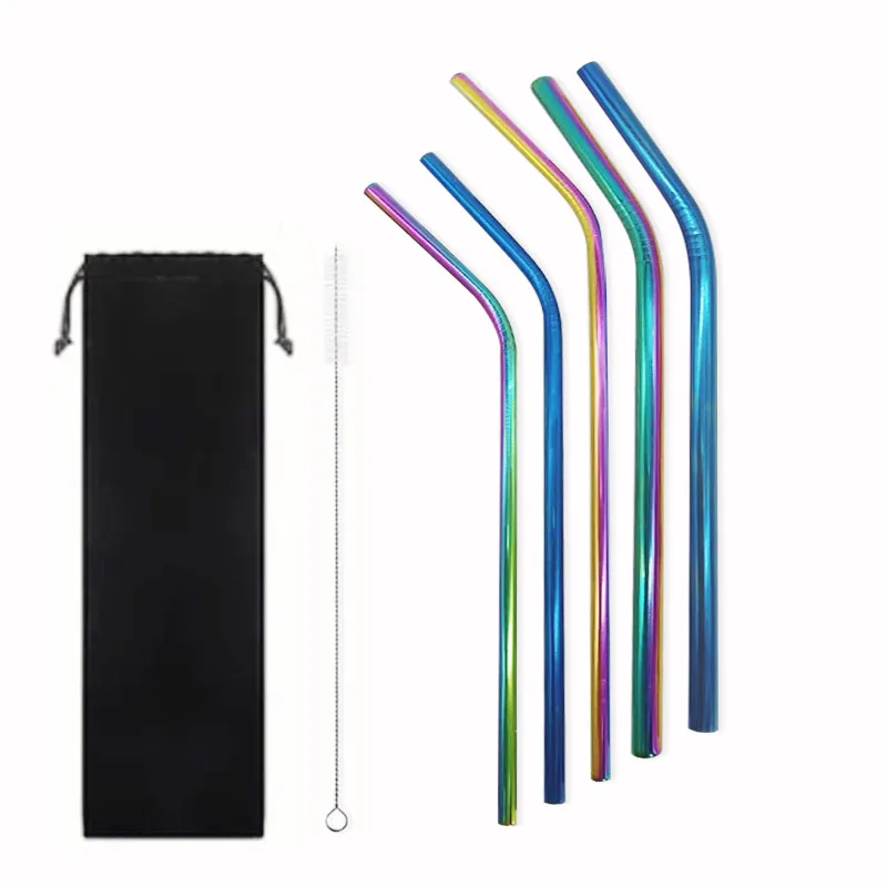 Customized Logo 304 Creative Reusable Stainless Steel Metal Straws