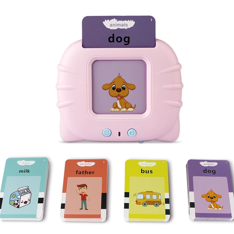 Amazon Hot Sell Talking Audible Flash Card Reader Early Educational Learning Chinese English Word Baby Toy Gift
