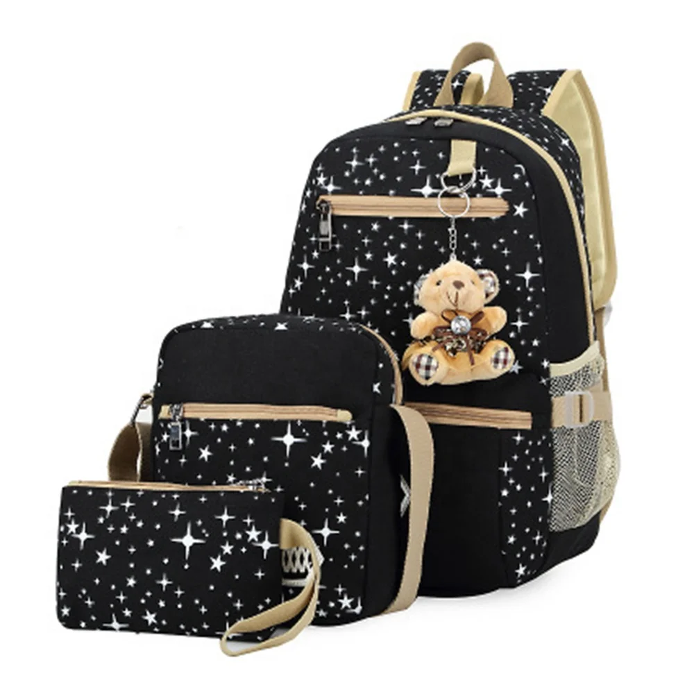 
Hot Selling Wholesale girls bear backpack school shoulder bag Custom Cute Girl Boy Kids Kindergarten Backpack Set School bags 