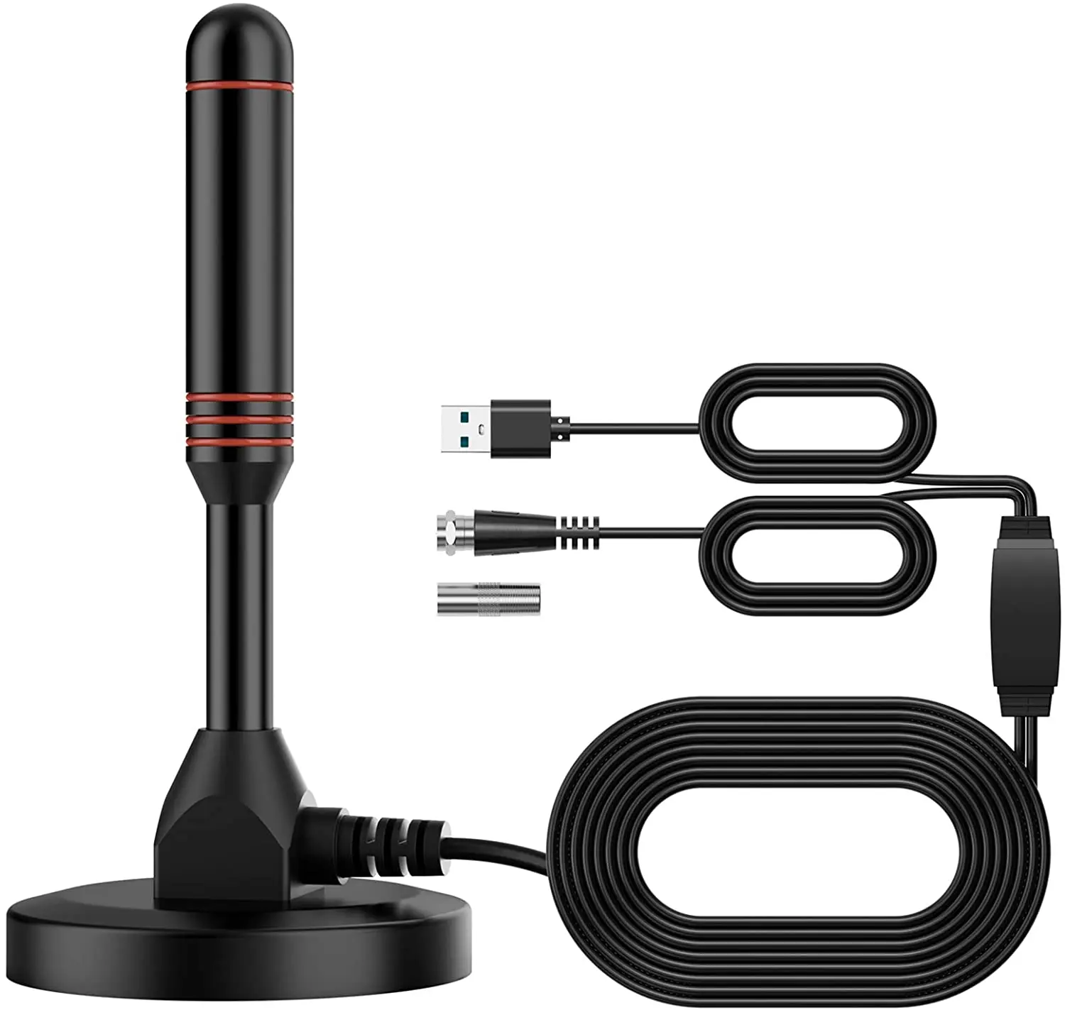 HDTV Antenna with Amplifier and Magnetic Base Indoor Antena Tv Digital for Home or Vehicle VHF UHF 35dbi XRS--001 210*120*0.75mm