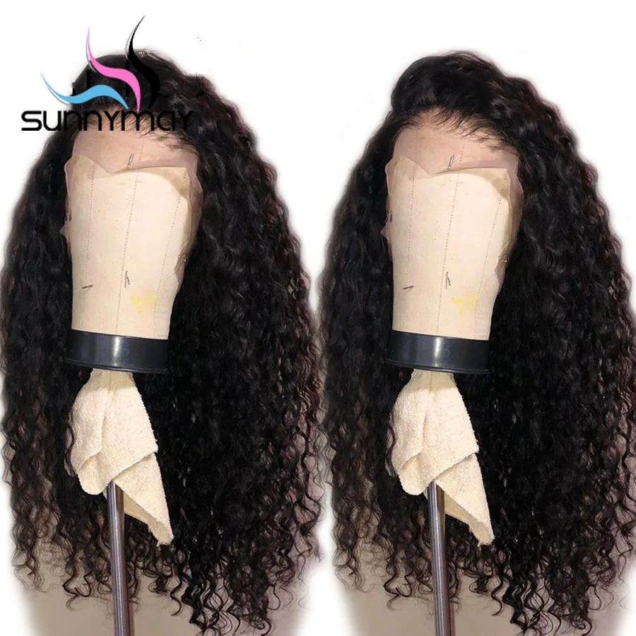 Sunnymay Pre Plucked Full Lace Human Hair Wigs 130% Glueless Curly Wigs Brazilian Remy Hair Full Lace Wigs Bleached Knots