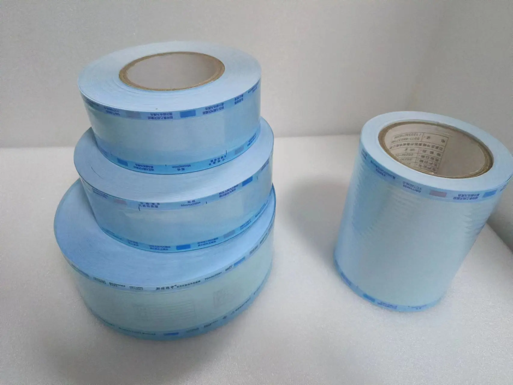 Surgical Instruments Packaging Flat reel roll / Heat Sealing Sterilization Gusseted Reel for Dental