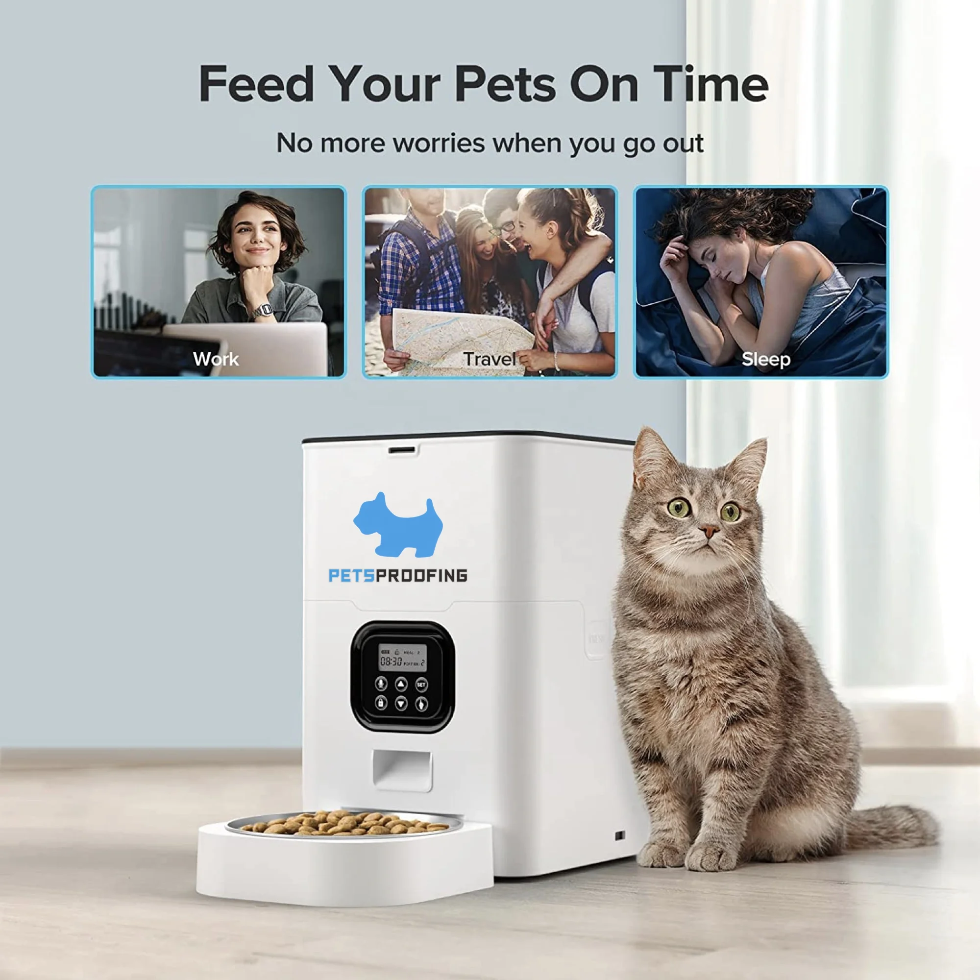 Best Selling Wholesale Smart Automatic 4 Meals Timed Auto Robot Dog Cats Pet dry Food Feeder Bowls Dispenser
