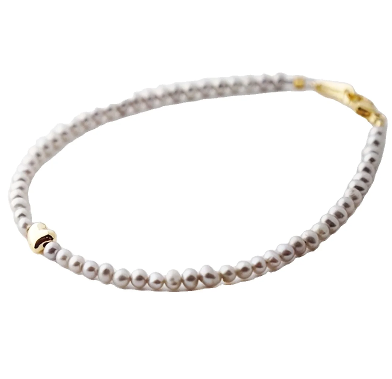 14k Gold Pearl Bracelet Female Minority design, personalized and versatile
