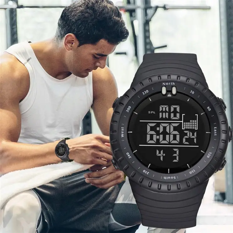 BIDEN  1113 fashion black boys digital watch hot sale Rubber strap Waterproof date display Ultra thin Casual watch set