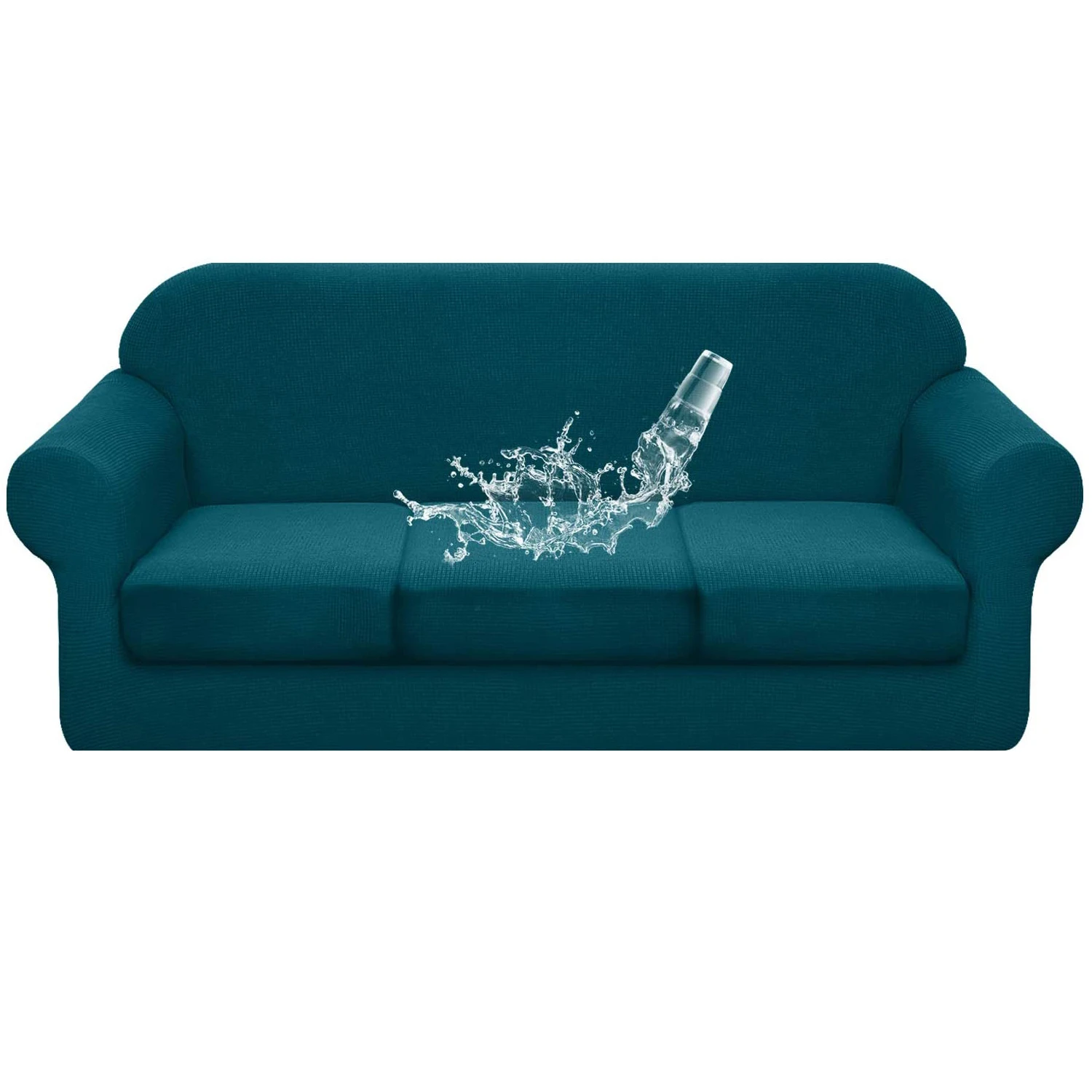 Hot Sale 4 Pieces Elastic Jacquard stretch sofa cover 3 seats 3 Seaters Sofa sofar cover for sofa couch waterproof slipcover