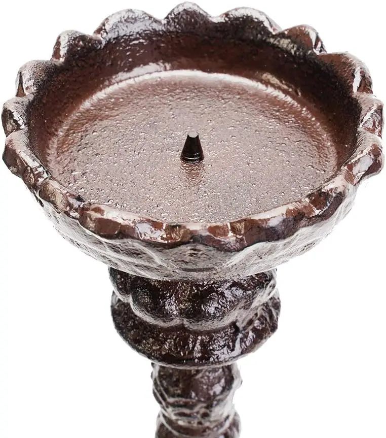 Custom 15Inch Tall Metal Black Iron Decorative Candle Holder Heavy Duty Cast Iron Candlestick Holders