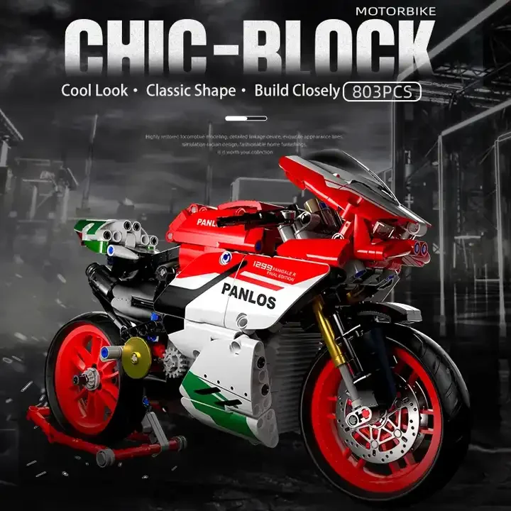 New Arrival Racing Car Kit Simulation Ducati V4S Motorcycle Autocycle Model Building Blocks Bricks Toys