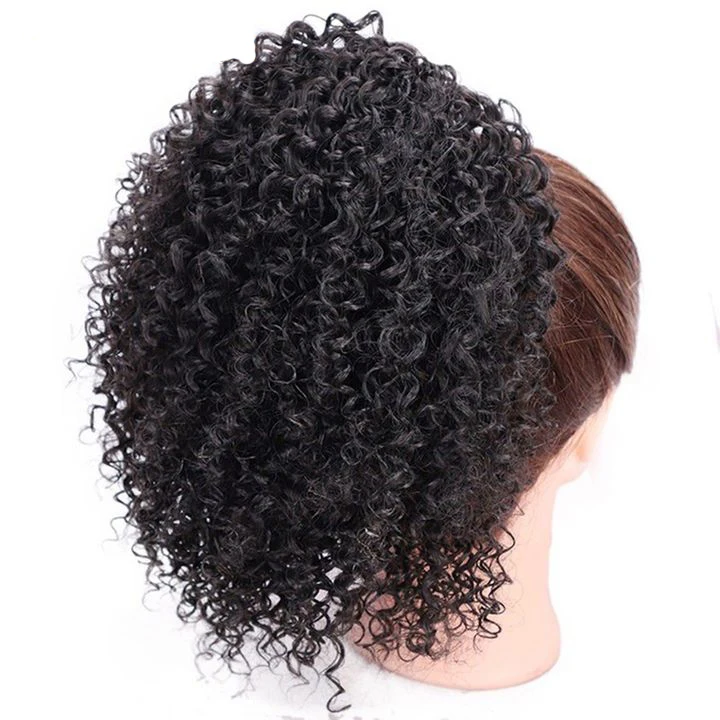  Wholesale Synthetic Braiding Hair 8 Inch Short Kinky Ponytail Extension For Black