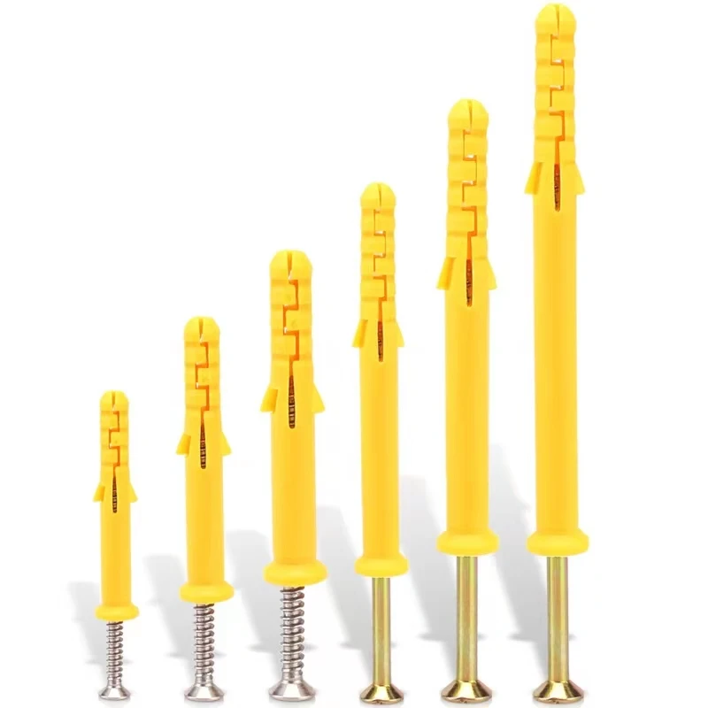 Factory direct Small yellow croaker plastic expansion tube bolt rubber plug bolt self-tapping screw set M6M8M10