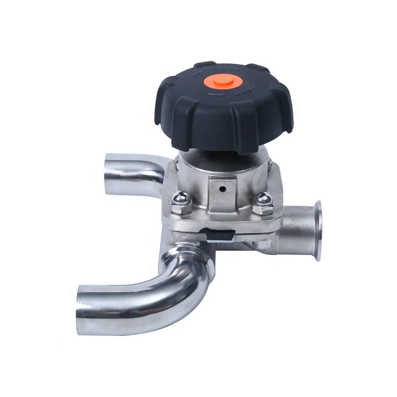 Stainless steel sanitary tri clamp tri-clamp triclamp U type 3 way diaphragm valve