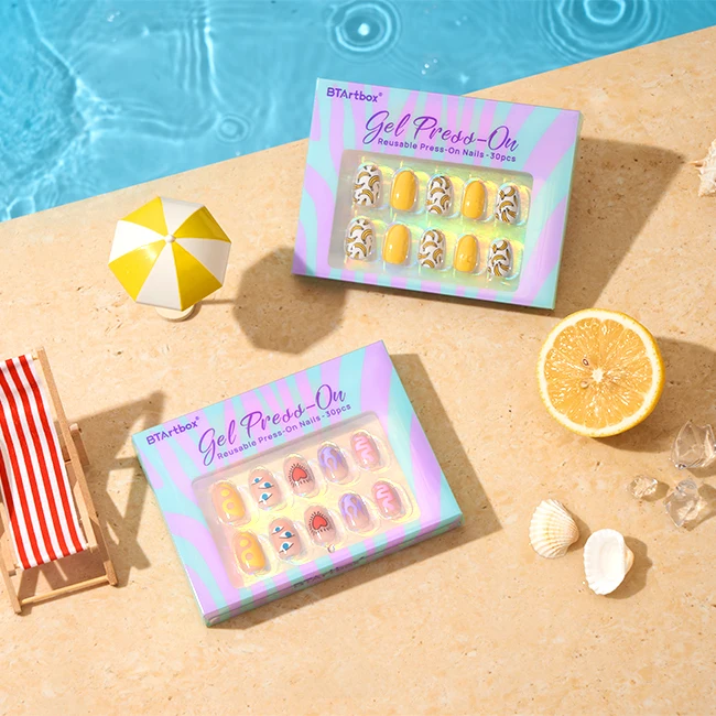 Factory 30pcs New Soft Gel X Press On Nails Artifical Tips Acrylic Nails Wholesale French False Nails With Glue