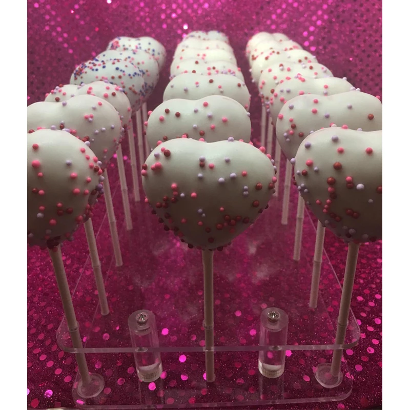 Amazon hot style 21 Holes Clear Acrylic Cake Pop Display Stand Plastic Lollipop Rack