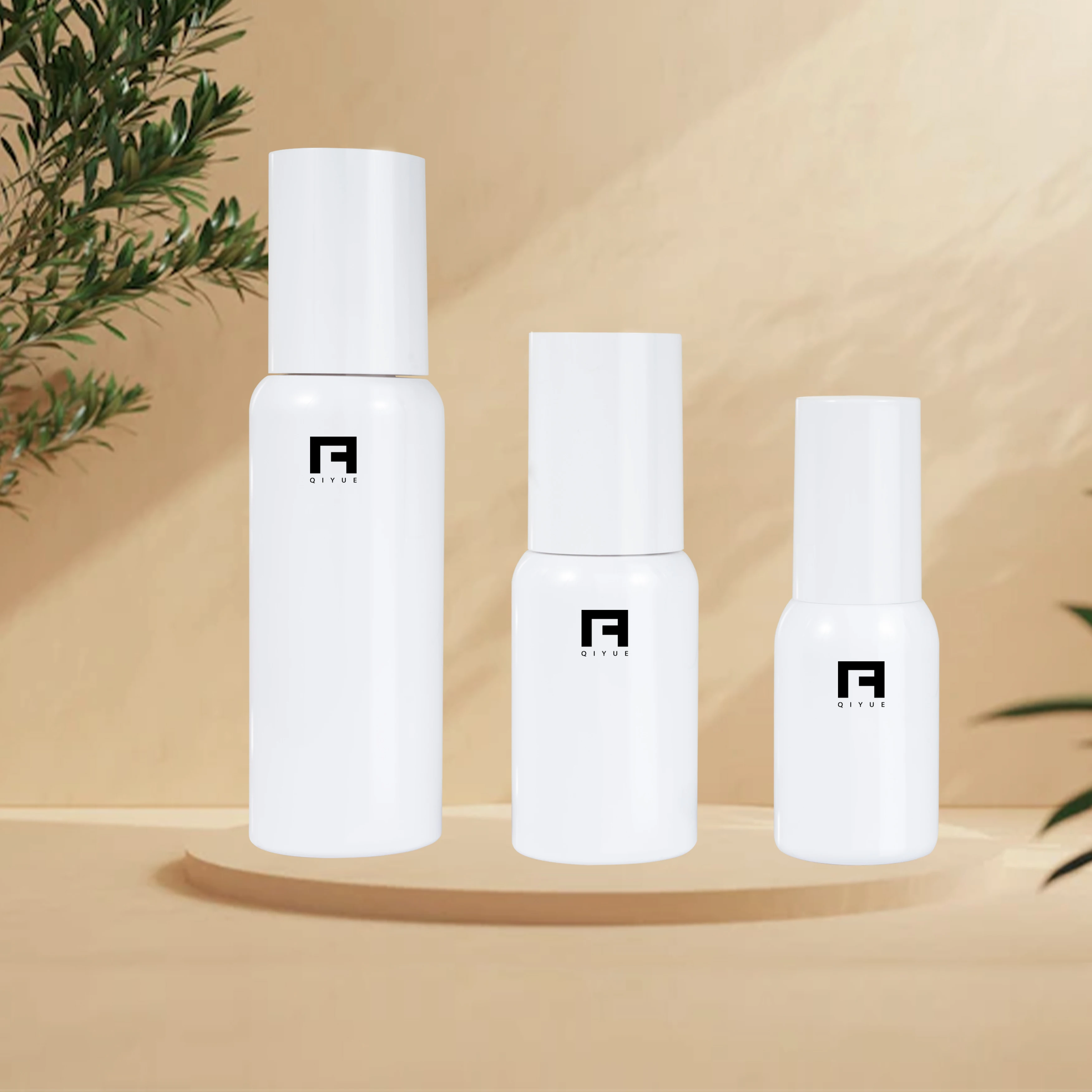 pet cosmetic liquid soap dispenser packaging for cosmetics moq 50ml  white skin care white luxury round bottle