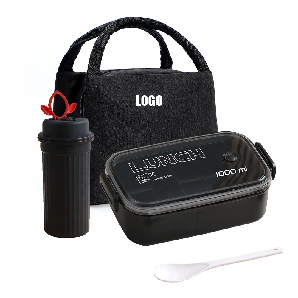 custom logo thermal insulated food container kids bento thermo lunch box with bag stackable lunch box set with coffee bottle