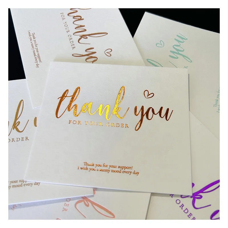 High Quality Custom Luxury Gold Foil Logo Printing Business Cards With Your Own Logo Thank You Card for Small Business