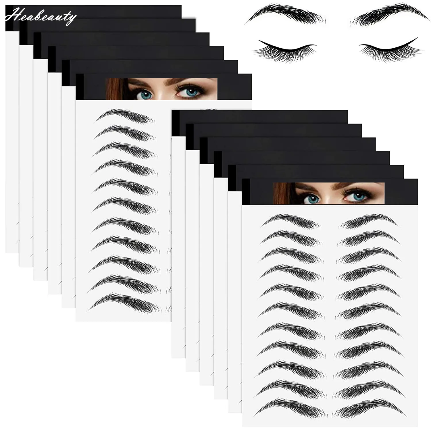 4D Eyebrow Shaping Stencil Kit Adhesive Sticker Template Eye Brow Permanent Makeup Stencil Eyebrow Stamp Tattoos Stickers