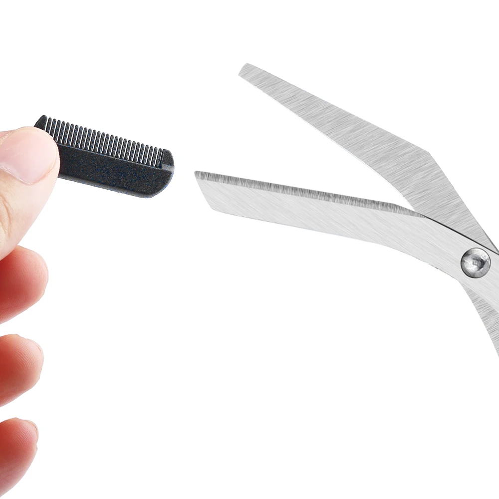 Wholesale Makeup Tools custom logo eyelash Cosmetic Scissors eyebrow trimmer scissors with comb