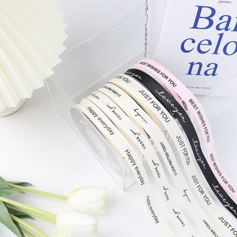 Custom Cake Baking Packaging Florist Valentine Ribbon Wrapping Flower Printer Gift Satin Ribbons