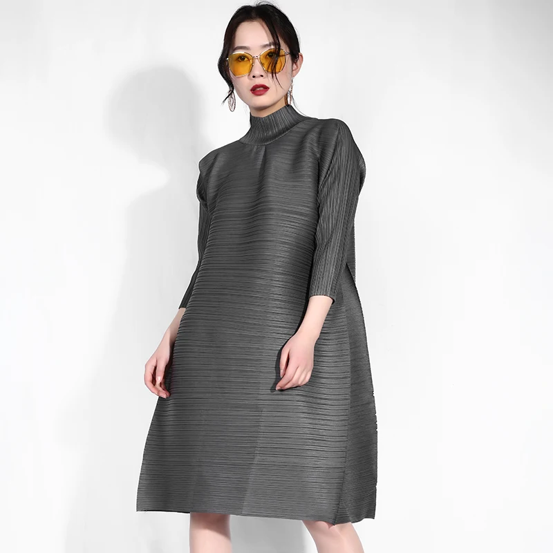 Fashion design clothes women good quality plus size CHEVRON PLEATED DRESS