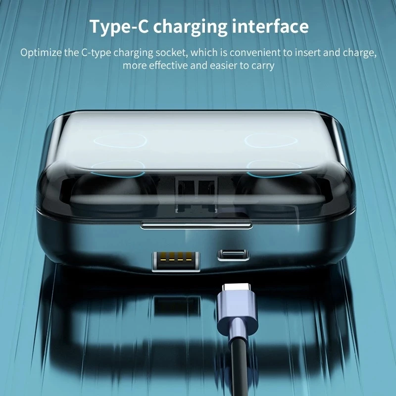 Sharing version digital led display touch headset type-C interface fone de ouvido couple headphones earphone