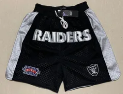 N FL Raider s Black Mesh Breathable High Quality Basketball Shorts Pocket Zippered Embroidered Sports Shorts Mens Shorts