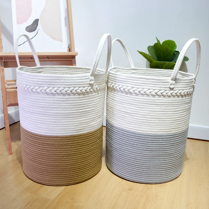 macrame cord cotton rope Multifunctional clothing storage towel blanket sundries laundry basket Dirty clothes basket