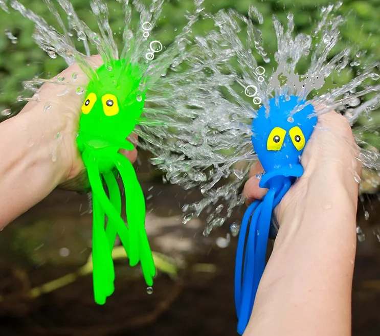 Quick Easy Fill Octopus bomb reusable water balloon  soft octopus fidget water Bath Squirter  Bath Toy For Kids