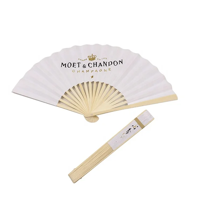 Promotional Gift Summer Portable Custom Printed Folding Logo Bamboo Hand Fan