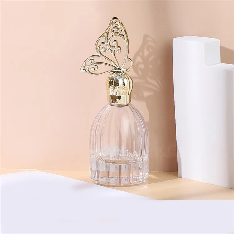 Factory custom 50 ml empty perfume 50ml cylinder bottle glass round bottling of perfume with crimp