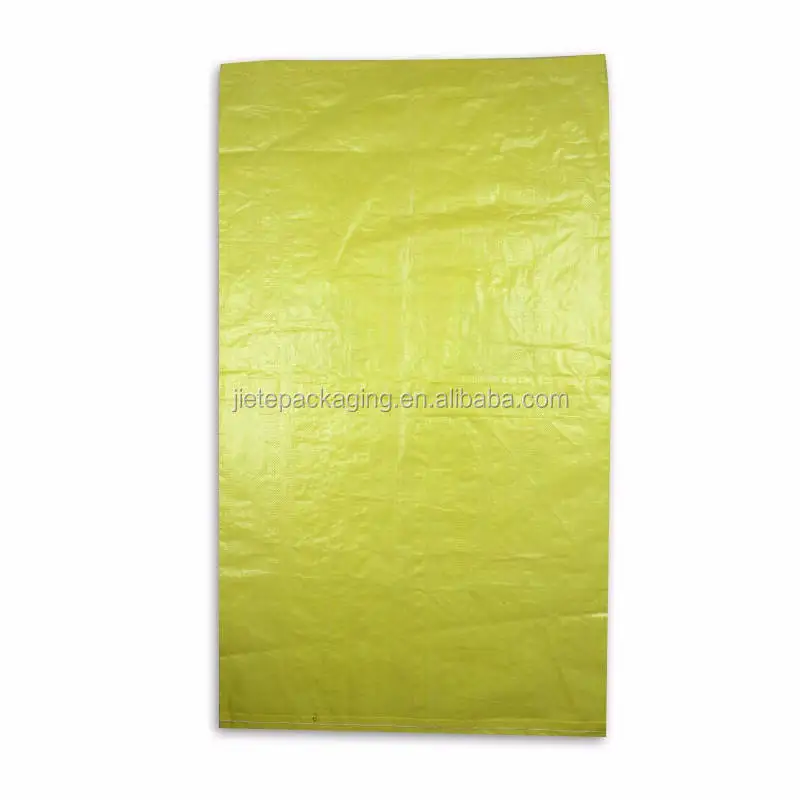 Yellow Color Plastic Pp Woven Packaging Bags Price For 10kg 25kg 50kg Rice, Urea Fertilizer, Feed