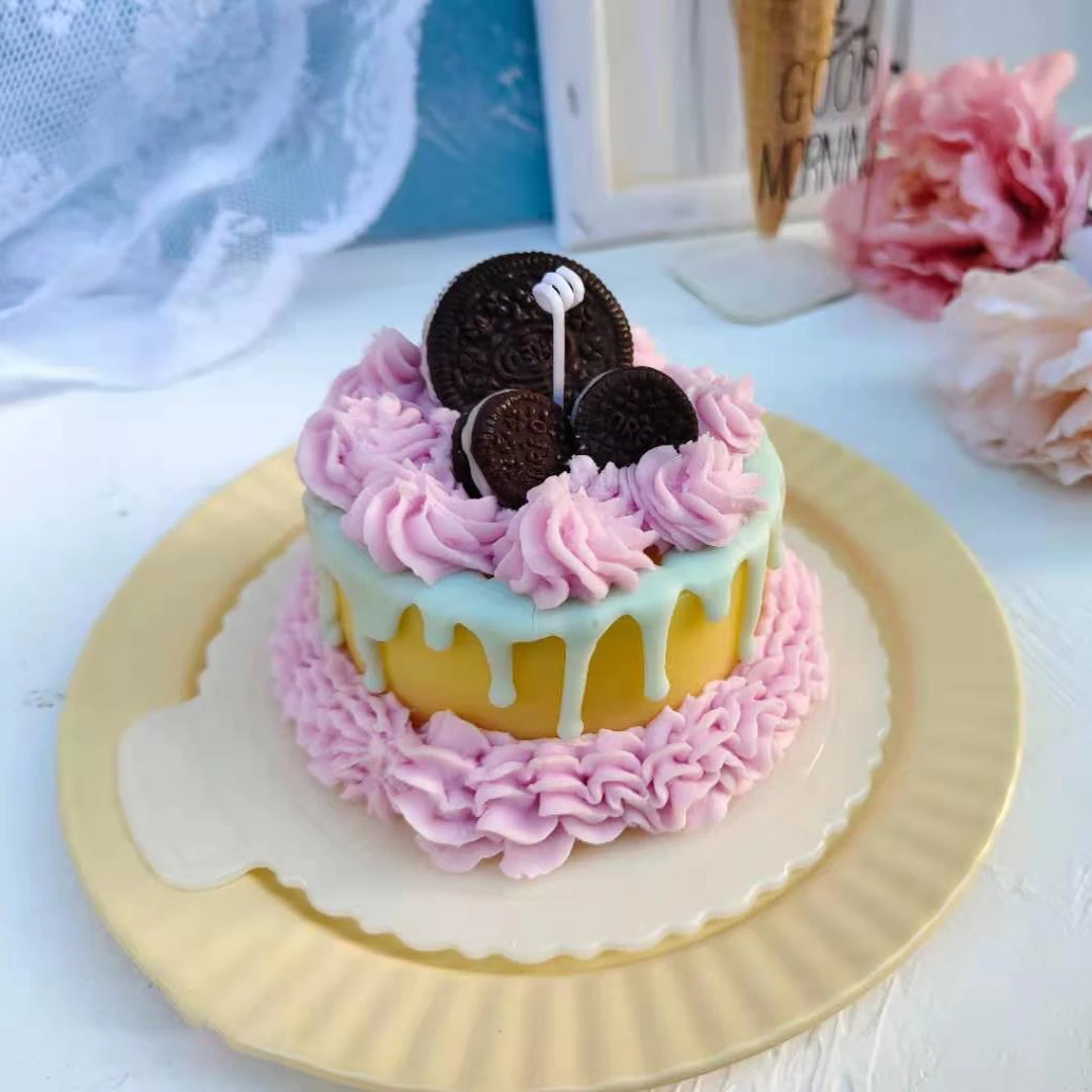 new arrival creative cream oreo cookie cake diy scented soy wax candles scent oil fragrance food candle