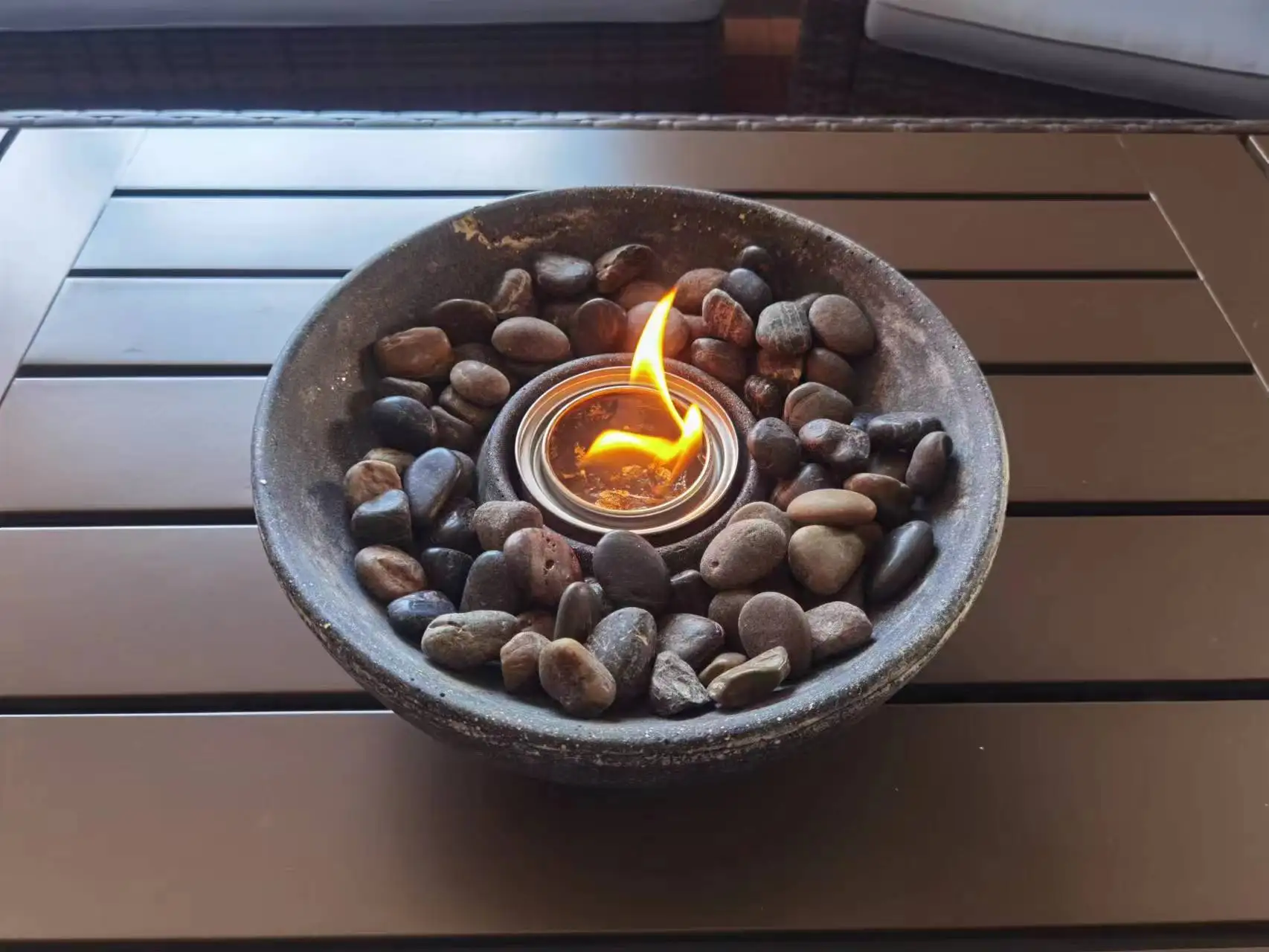 Portable Ethanol Fire Pit Concrete Tabletop Fire Pit
