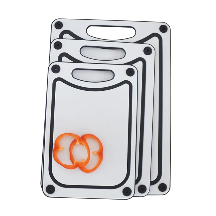 Wholesale 3 Pieces Large Plastic Chopping Board Food Grade Multi-Size Kitchen Rpp Cutting Board With Hole