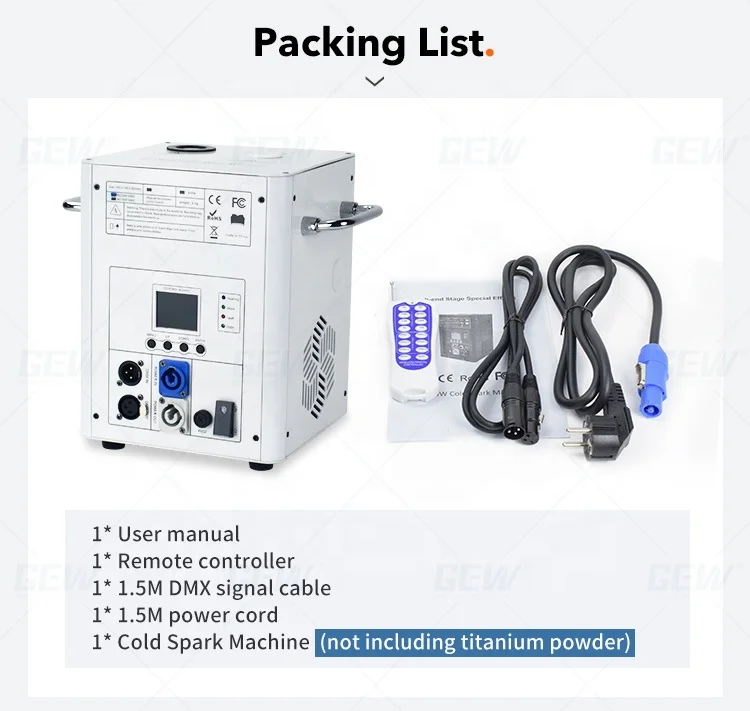 750W Cold Spark DMX Wireless White Cold Fire Works Spark Machine For Wedding Stage Party Club