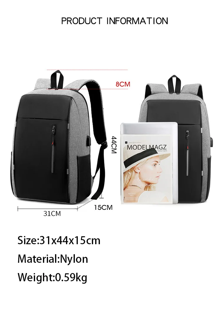 Popular Waterproof Business 15.6 inch laptop backpack USB Notebook School Travel Bags Men anti theft School backpacks