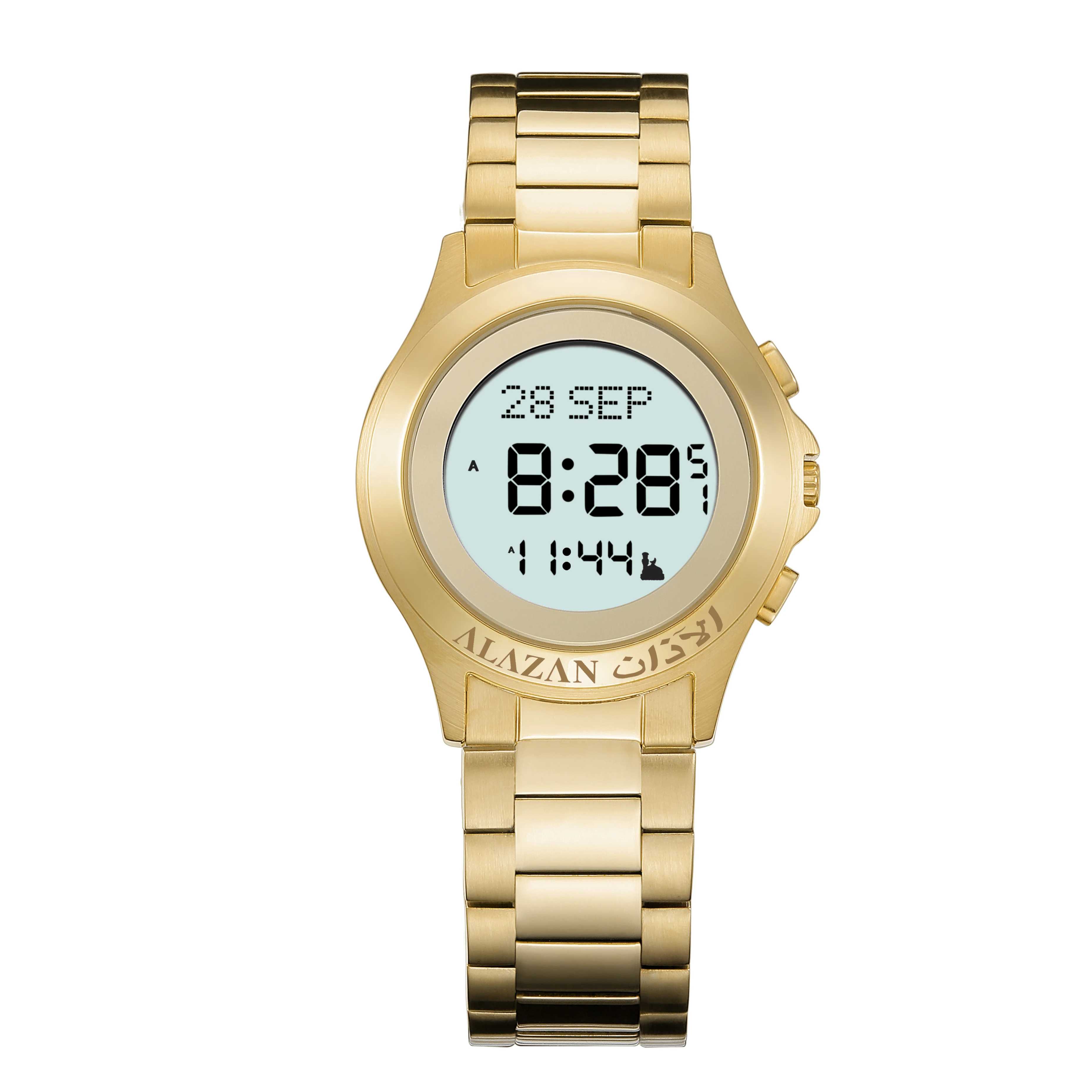 Latest Analog Digital Islamic Azan Free Wrist Watch with Water Resistant qibla digital compass taqweem selection