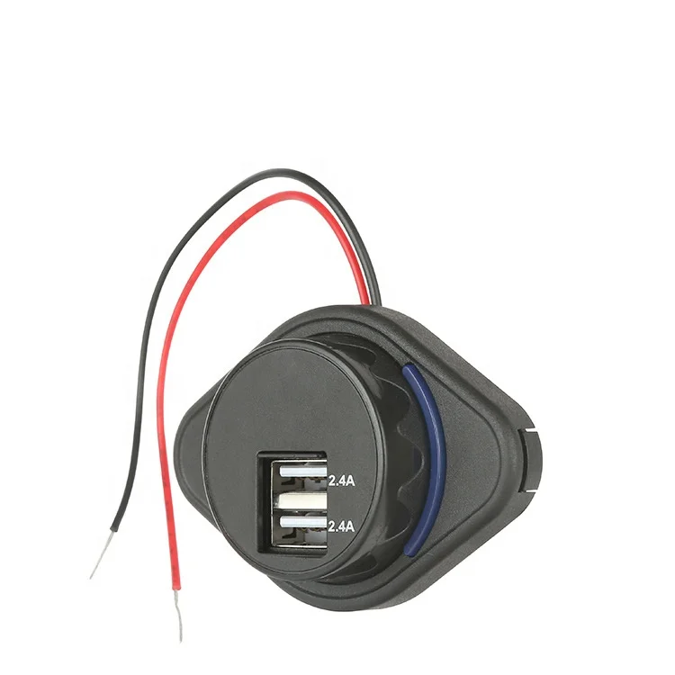 Car accessories 12V 24V to 5V Dual USB Socket Car Truck Boat Bus VAN RV USB Charger Ports with LED