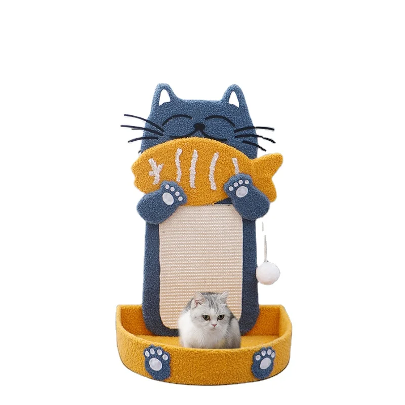 Мультяшная кошка ест рыбу узор Кошка Когтеточка кошачье гнездо все в одном дразнящих игрушек