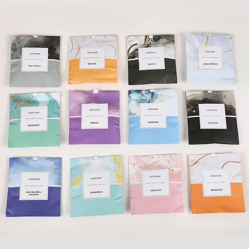 wholesale new 20g aroma Blue camellia vermiculite bathroom deodorization car air freshener clothes wardrobe scented sachet